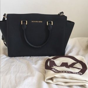 RARE Michael Kors Selma Black Large Satchel